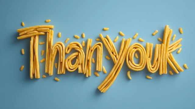 Thank You Message Made of French Fries