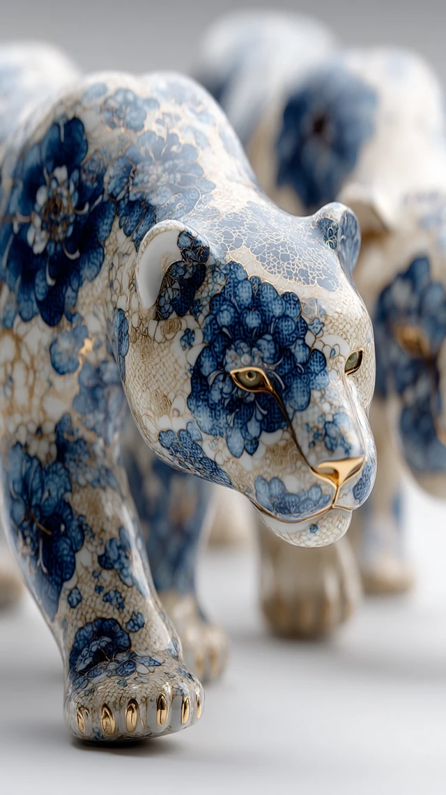 Porcelain Leopards in the Savannah: Nature Photography