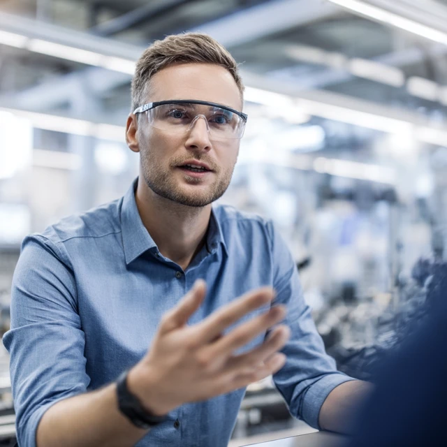 Engineer in Lab Casual Technical Discussion