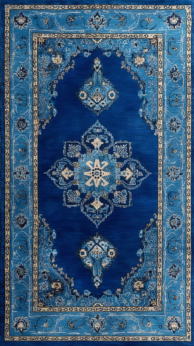 Blue Persian Rug Pattern Design