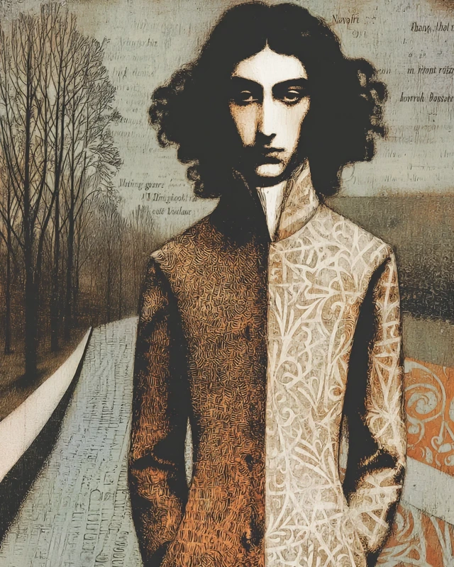 Victorian Gentleman Klimt Style Portrait