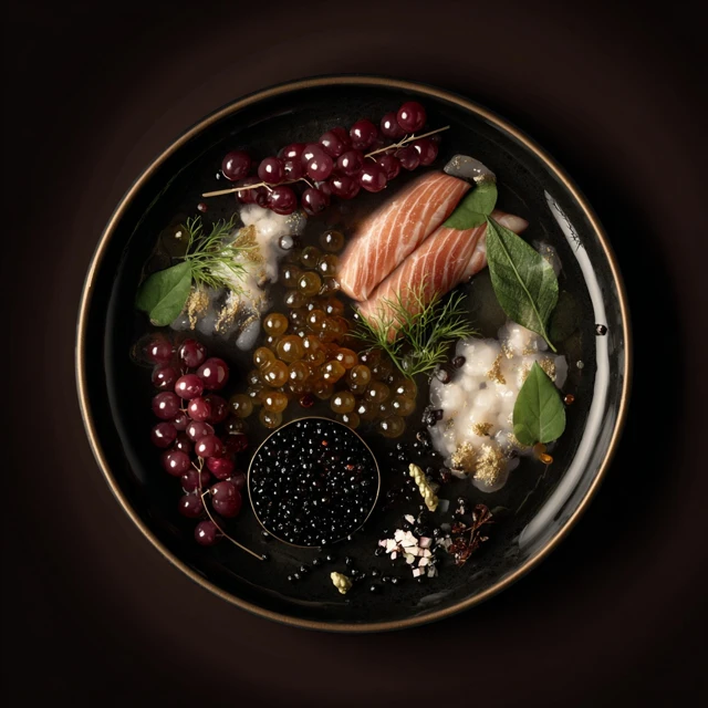 Delicious Seafood Platter Caviar Fish and More