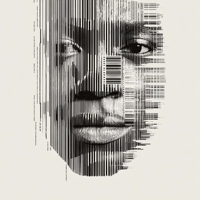 Barcode Face Digital Art