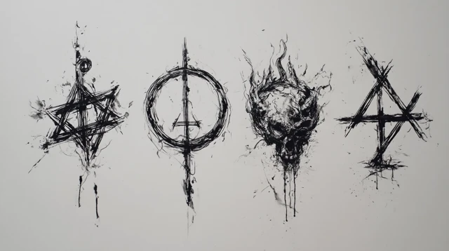 Occult Symbols Ink Art in Scott Buoncristiano Style