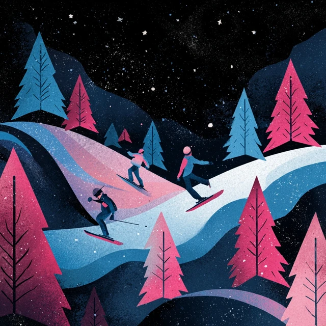 Winter Olympics Postcard Illustration