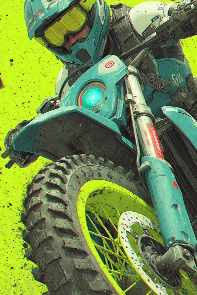 Cyberpunk Quad Bike Grunge Design