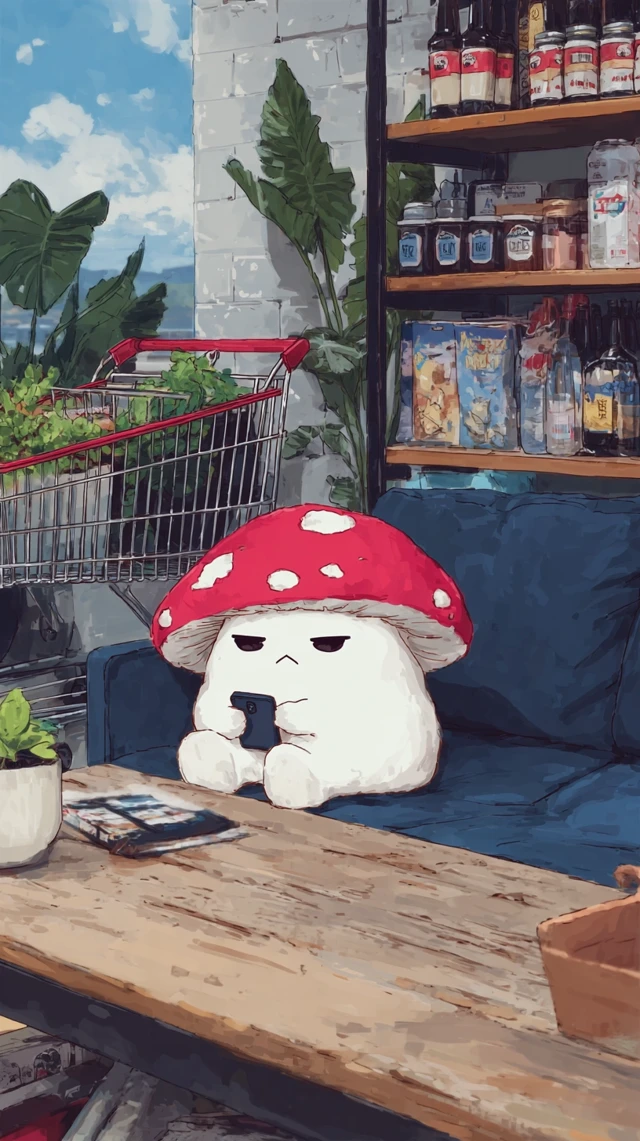 Sassy Mushroom Illustration Urban Apartment
