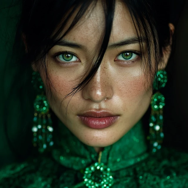 Chinese Woman with Emerald Eyes