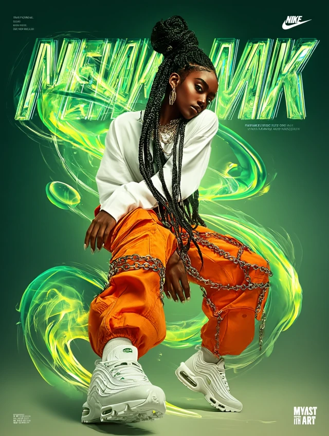 Nike Air Ad: Young Model in Fashion Forward Athletic Style