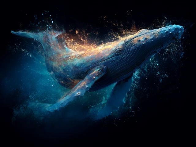 Artistic Whale Depiction Mastery of Light and Contrast