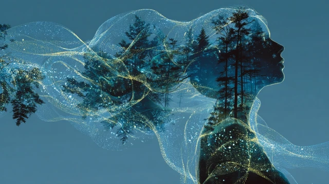AI Wellness Experience Serene Forest Inside a Human