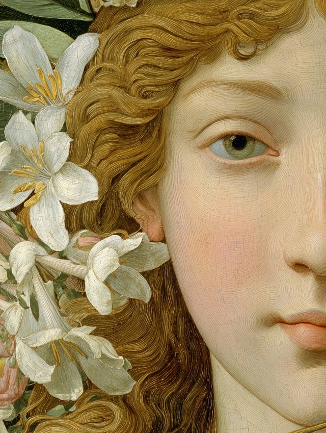 Botticelli Style Woman with Jasmine Painting