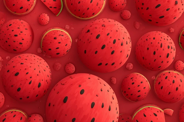 Watermelon Wallpaper 3D Red Background Seamless