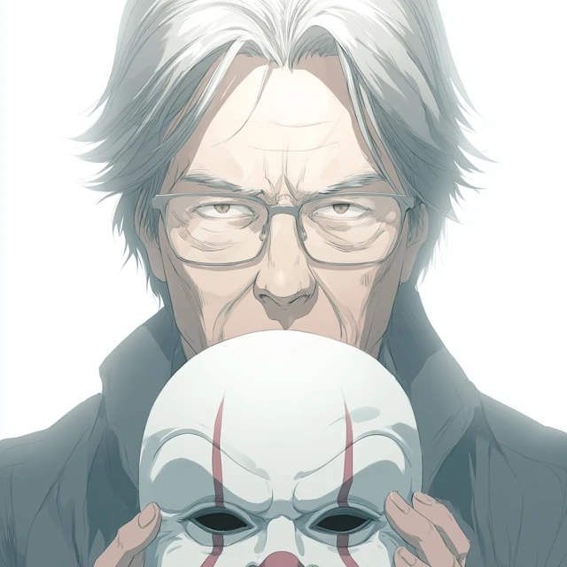 Stephen King Anime Portrait with Pennywise Mask