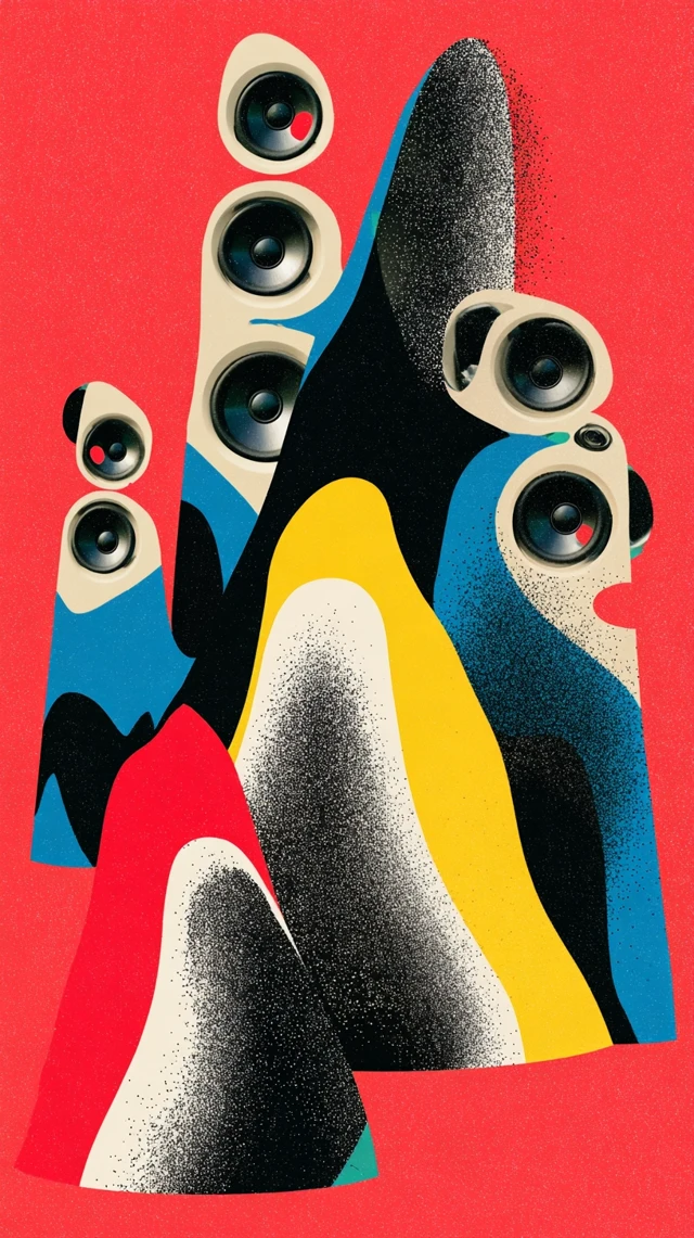 Abstract Volcanic Landscape Electronic Music Poster
