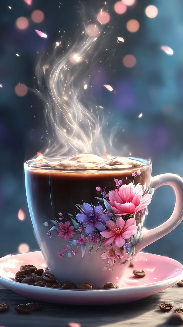 Coffee and Flowers A Beautiful Morning Scene