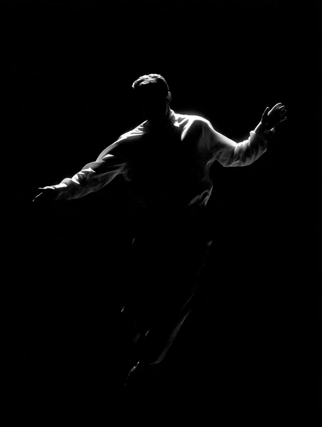 Rising Soul Silhouette Man In Black and White