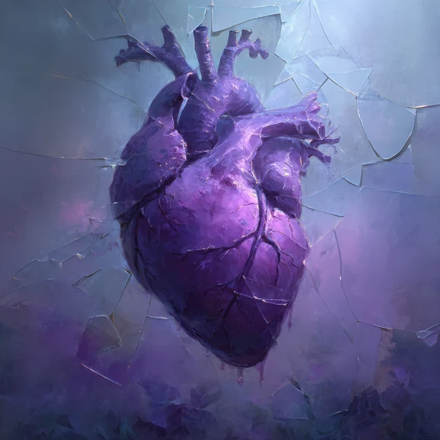Melancholy Heart in Purple Mists