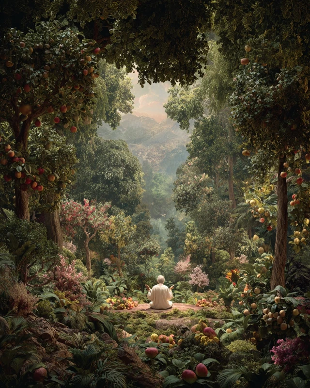 Edenic Garden Prayer Cinematic Art