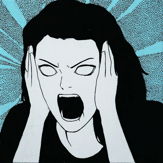 Anime Girl Mad Expression Artwork