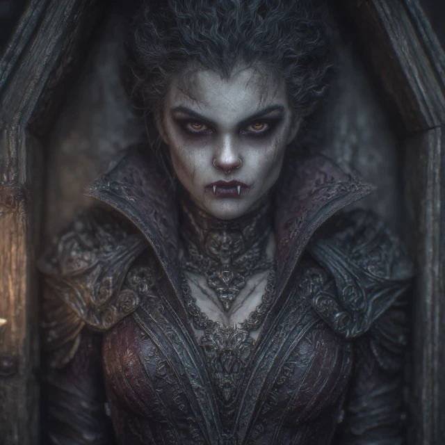 Intense Vampire Portrait Realistic Photorealism