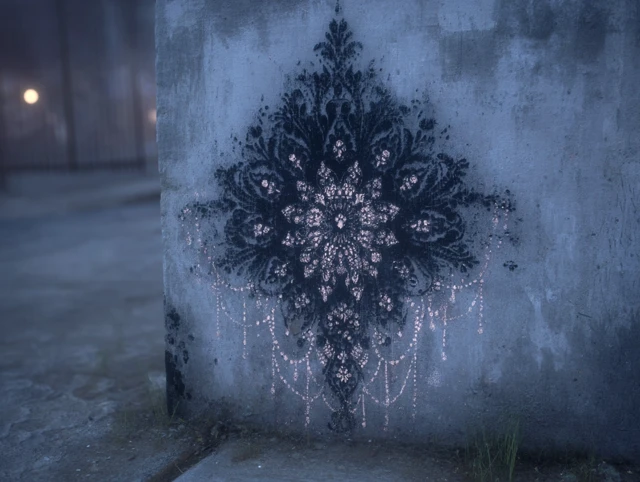 Graffiti Lace Art in an Unexpected Location