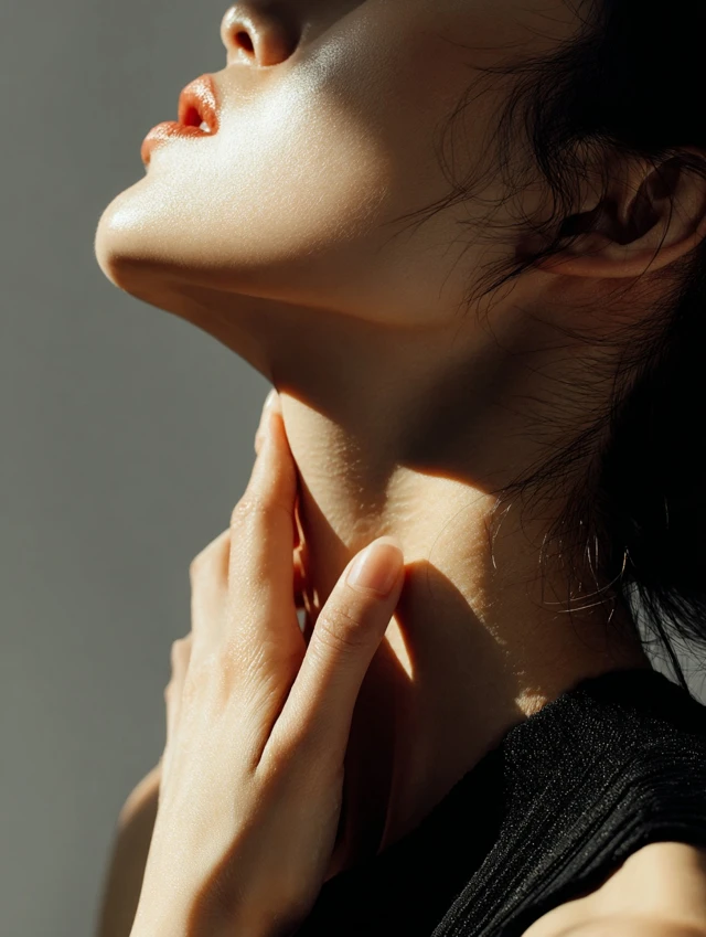 Elegant Woman Applying Skincare Close Up Photography