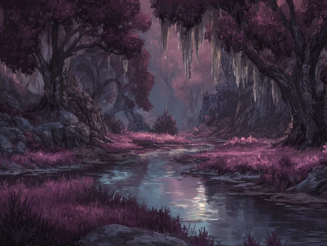 Fantasy Landscape River Eerie Atmosphere Dungeons and Dragons