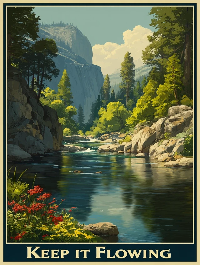 Peaceful River Landscape Keep It Flowing
