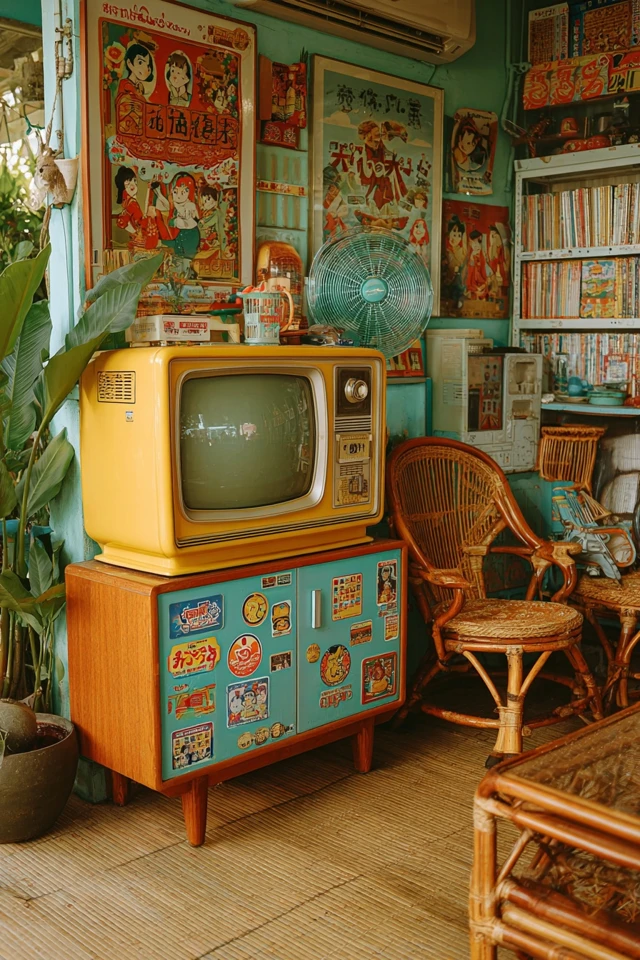 Retro 90s Interior Nostalgia TV and Decor