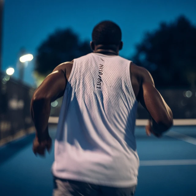 Athlete Sprinting Pickleball Court Training Session