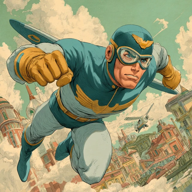 Johnny Law Sky Ranger Classic Comic Art