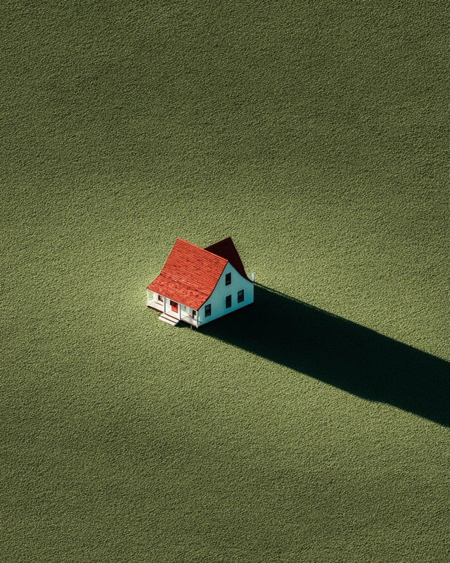 House in a Field Hyper Realistic Photography