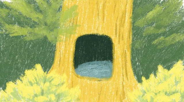 Minimalist Tree Hollow Illustration
