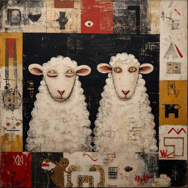 Black Sheep Painting by Barry McGee