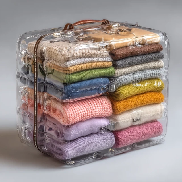 Transparent Inflatable Clothes Storage Cube