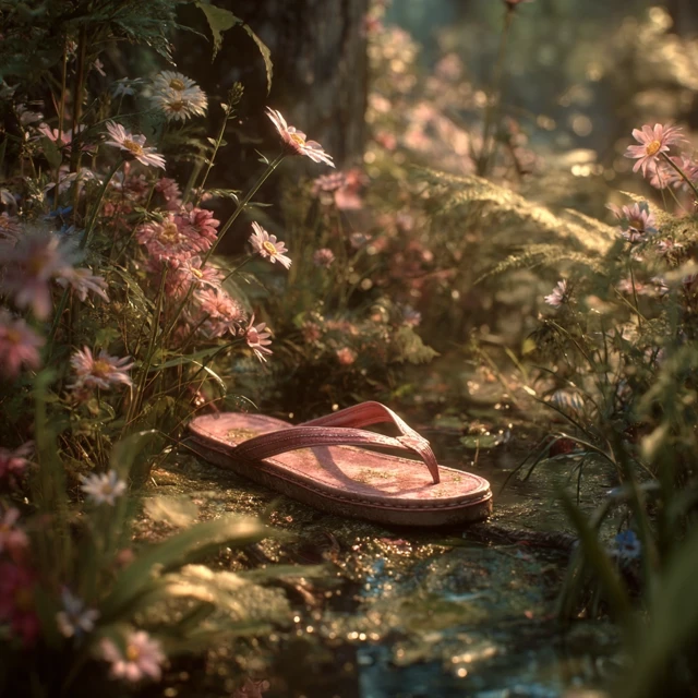 Pink Slipper in Forest Clearing Nature Photography