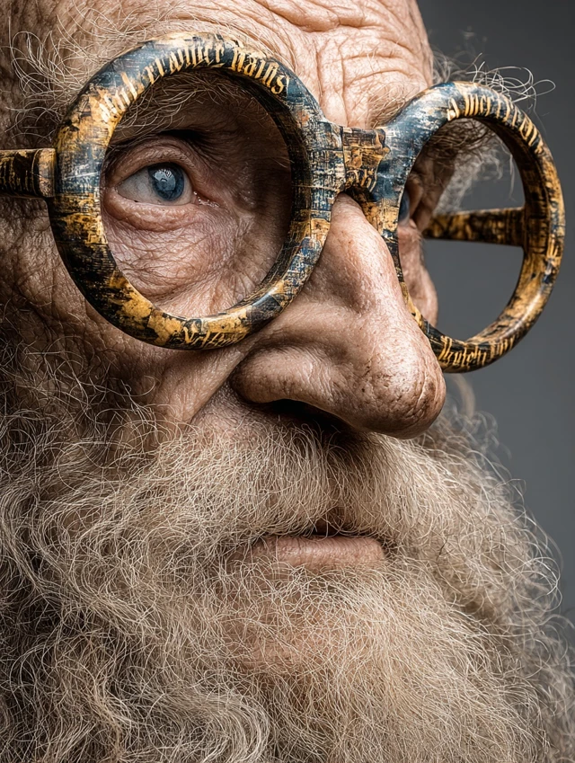 Leonardo Da Vinci with Comical Glasses