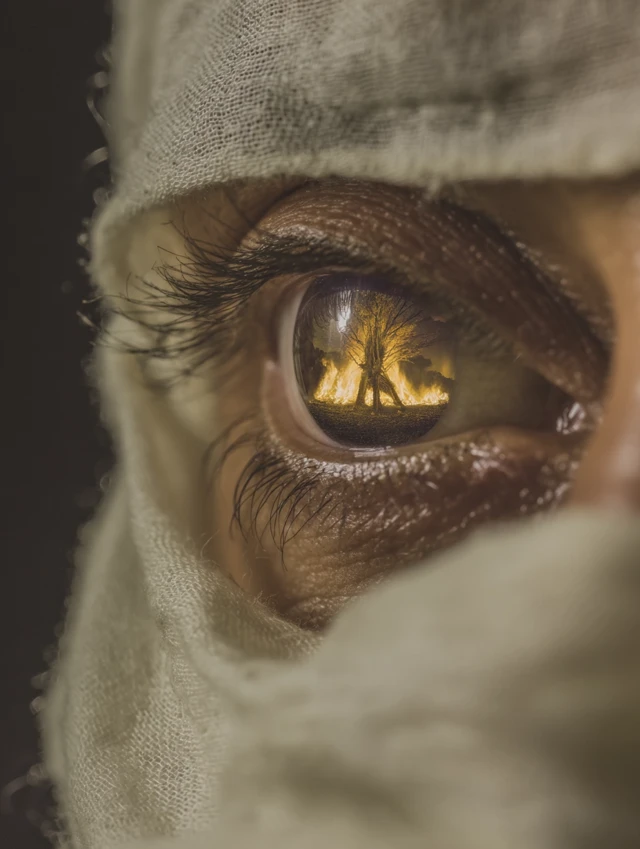 Mysterious Eye with Tree Reflection Portrait