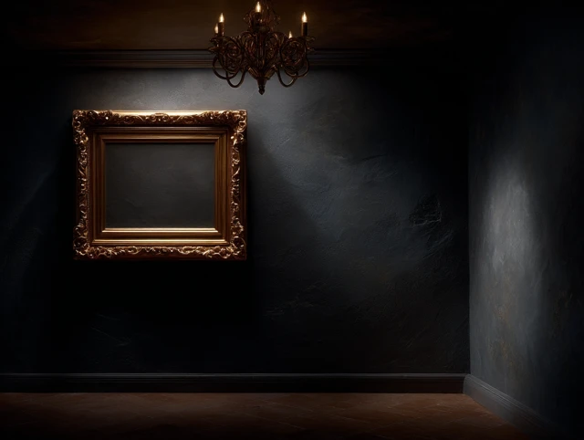Elegant Golden Frame Backdrop Art