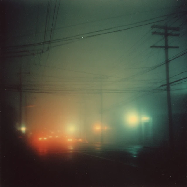 San Francisco Foggy Night Urban Scene Photo