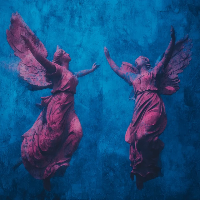 Dancing Angels in Pink and Blue