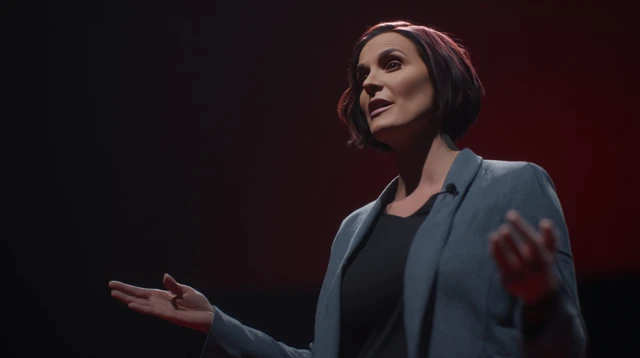 Psychology Speaker on Stage Cinematic Portrait