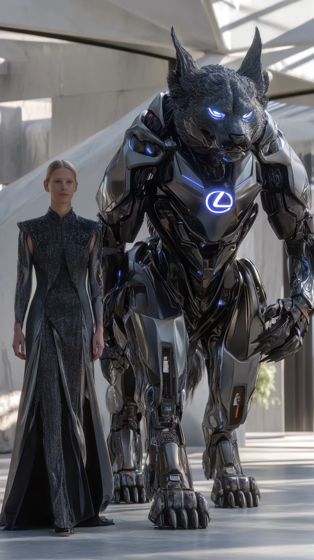 Futuristic Fashion and Chrome Fox Guardian