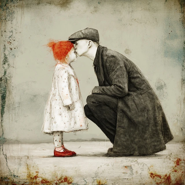 Father and Child Whimsical Illustration Love