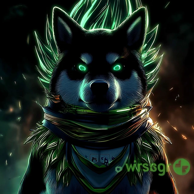 Shiba Inu Saiyan with SwissBorg Scarf