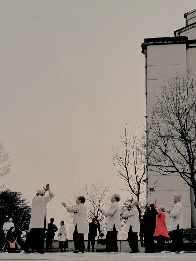 Elderly Couple Dancing in the City Square