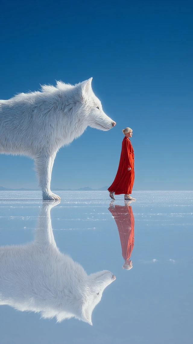 Woman and Wolf Fashion Photography