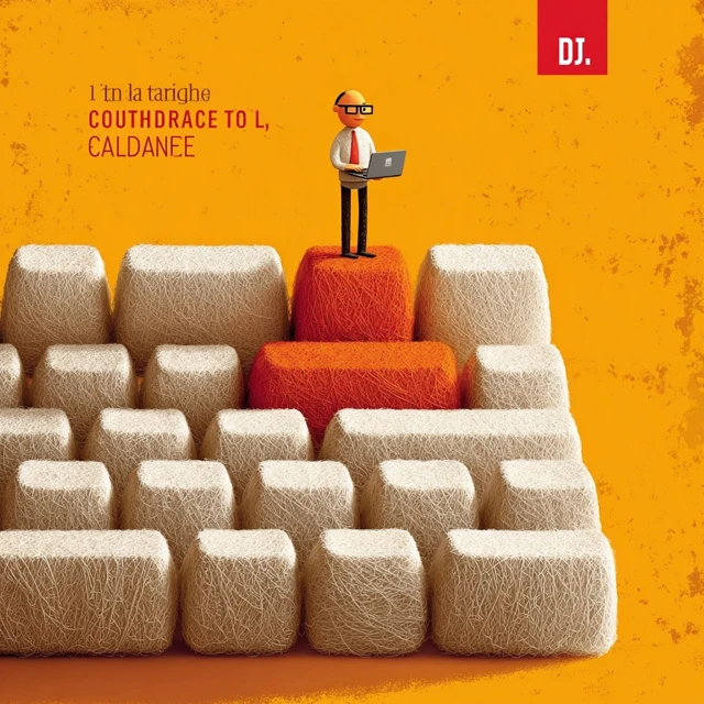 Wool Keyboard Illustration with a Man