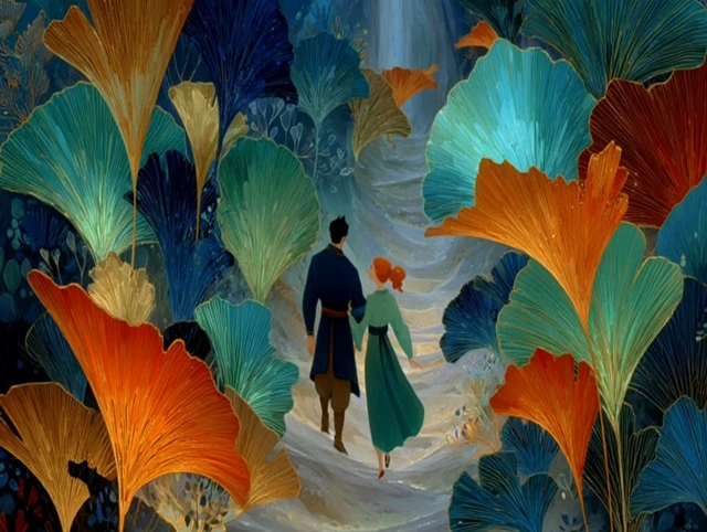 Dancing Duo in Dreamy Cave of Color